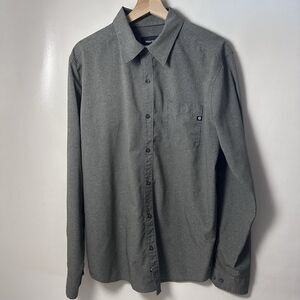 Marmot Shirt Mens Aerobora Long Sleeve Button Gray Breathable Light Hiking L